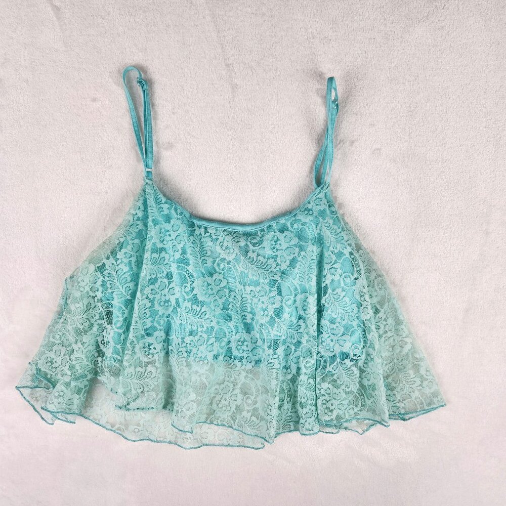 Speed Limit MPH Blue Lace Crop Top Size XL